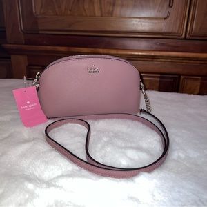 NWT Kate Spade Hilli Crossbody Saffiano Leather Dusty Peony Logo Purse Designer